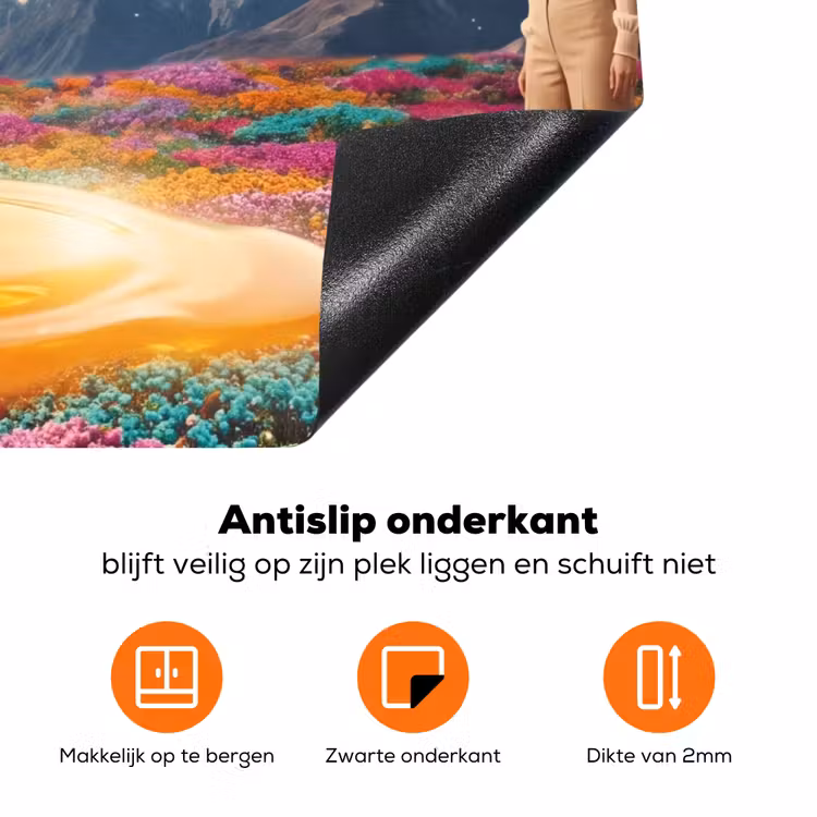 Inductiebeschermer - Handen - Ei - Surrealisme - Handen - Ei - Surrealisme Inductie beschermer vinyl 3mm klein