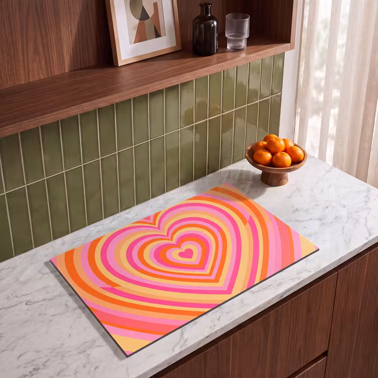Hart - Concentrisch - Abstract - Liefde - Kleurrijk Inductie beschermer vinyl 3mm klein -sfeer8