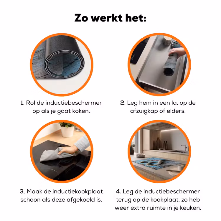 Hart - Touw - Hout - Rustiek Inductie beschermer vinyl 3mm klein -zzzzzzz-td-werking