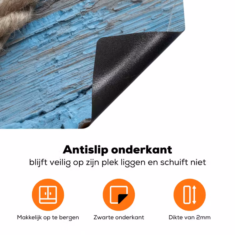 Hart - Touw - Hout - Rustiek Inductie beschermer vinyl 3mm klein -zzzzzzz-td-onderkant