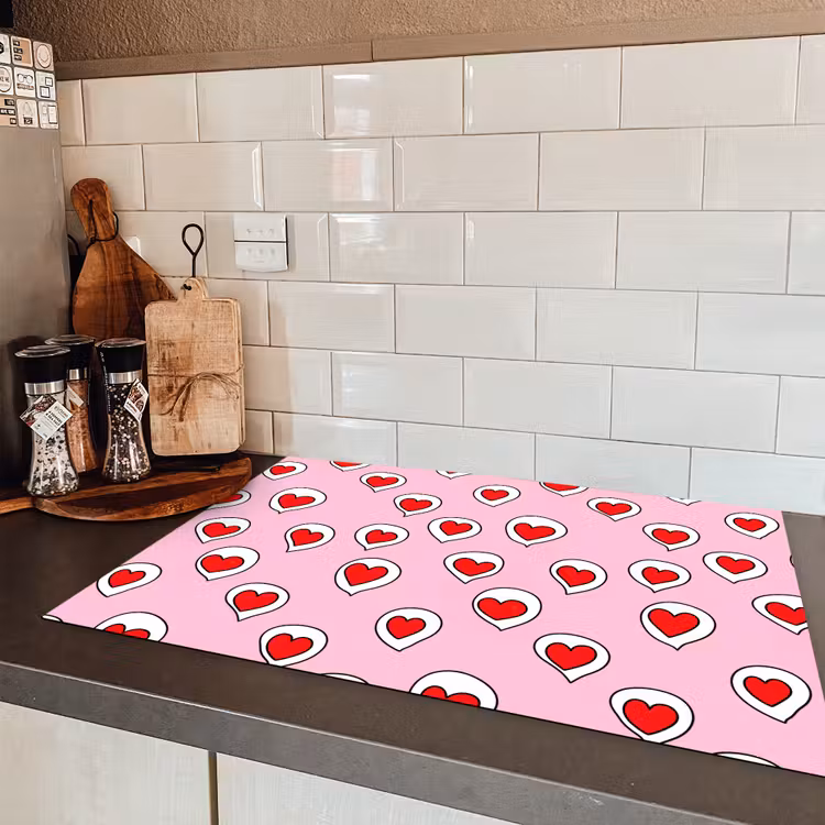 Hartjes - Patroon - Rood Inductie beschermer vinyl 3mm klein 276 -sfeer3