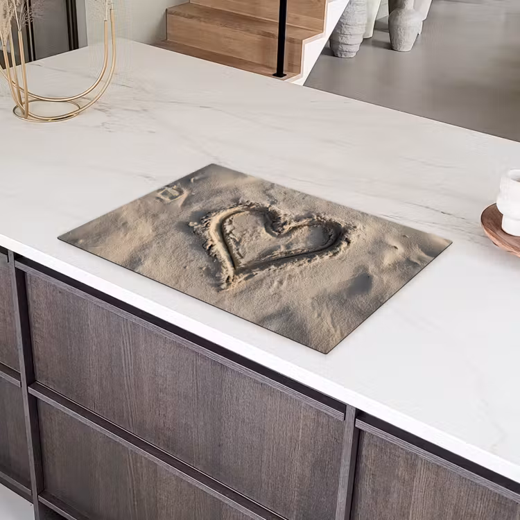 Hartvorm - Getekend - Beige - Zand Inductie beschermer vinyl 3mm klein -sfeer8