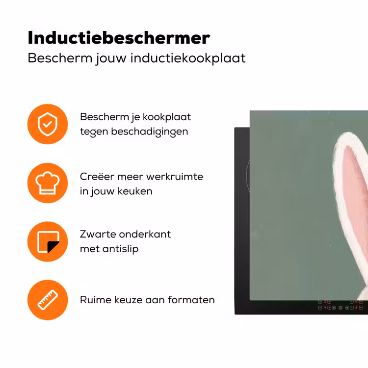 Hazen - Oren - Roze Inductie beschermer vinyl 3mm klein -zzzzzzz-td-ups