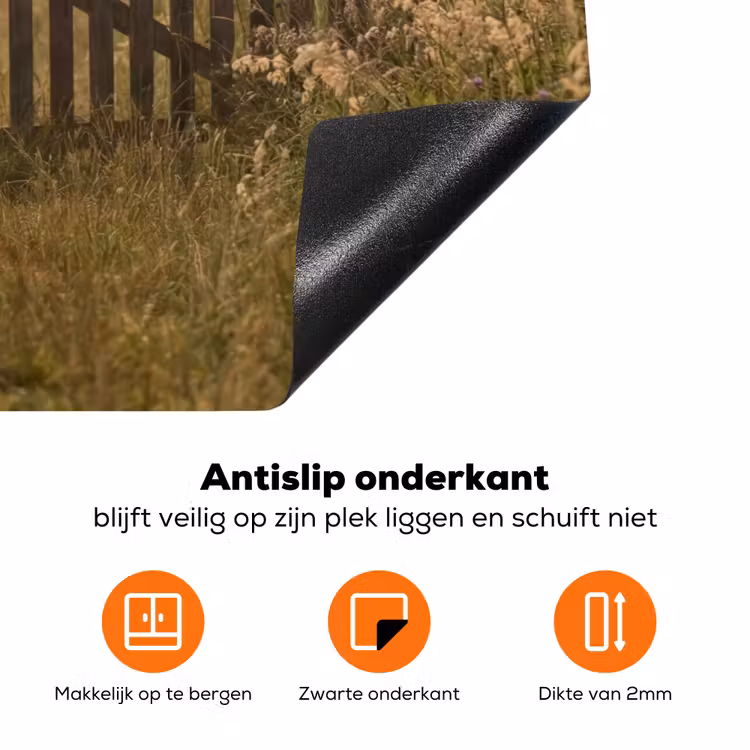 Hek - Natuur - Mist - Veld Inductie beschermer vinyl 3mm klein -zzzzzzz-td-onderkant