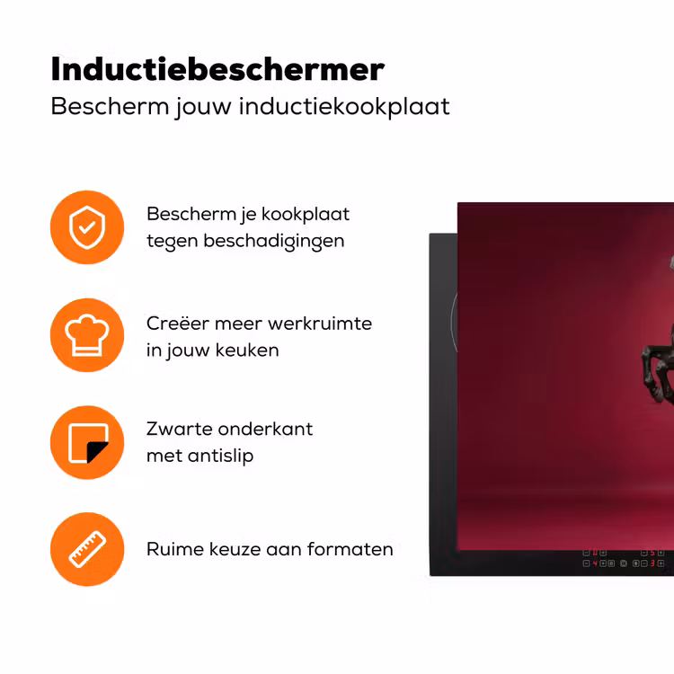 Hengst - Steigert - Rood Inductie beschermer vinyl 3mm klein -zzzzzzz-td-ups