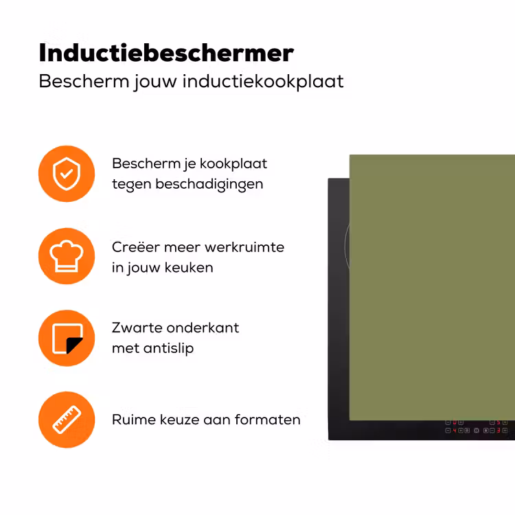 Herbal - Matcha - Groen Inductie beschermer vinyl 3mm klein 276 -zzzzzzz-td-ups