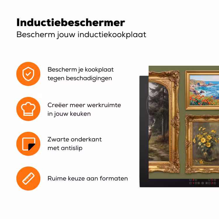Hert - Bos - Natuur - Klassiek - Dieren Inductie beschermer vinyl 3mm klein -zzzzzzz-td-ups