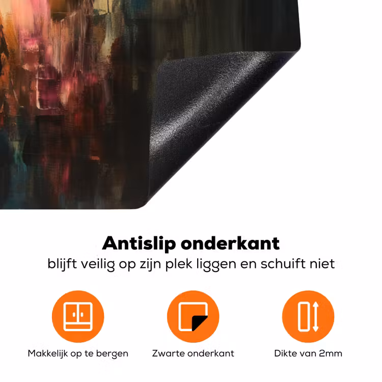 Hert - Geverfd - Gewei - Bruin Inductie beschermer vinyl 3mm klein -zzzzzzz-td-onderkant