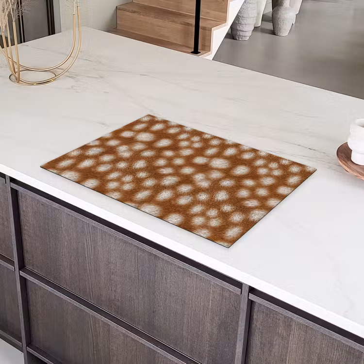 Hert - Vacht - Bruin Inductie beschermer vinyl 3mm klein 276 -sfeer8