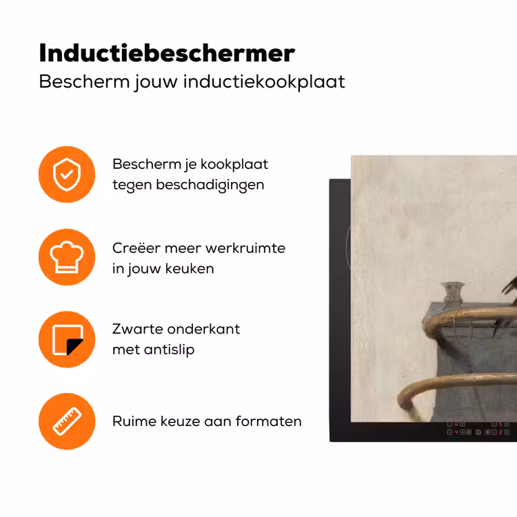 Het puttertje - Carel Fabritius Inductie beschermer vinyl 3mm groot -zzzzzzz-td-ups