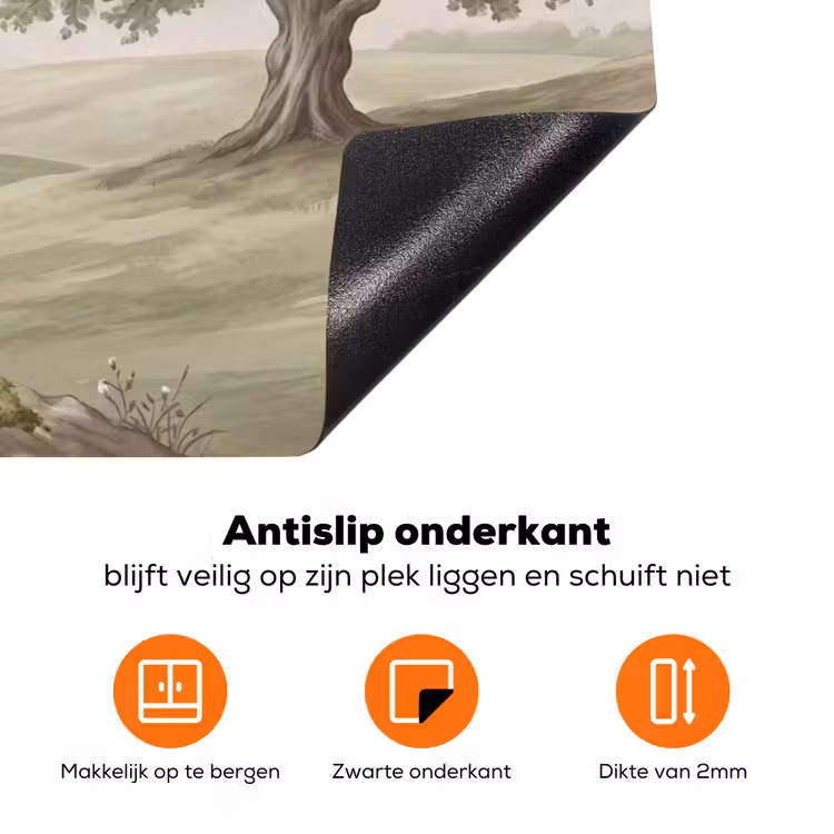 Heuvellandschap - Bomen - Natuur - Groen Inductie beschermer vinyl 3mm klein -zzzzzzz-td-onderkant