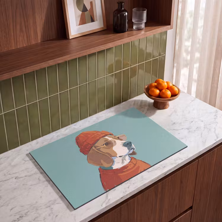 Hond - Beanie - Zonnebril - Dieren - Modern Inductie beschermer vinyl 3mm klein -sfeer8