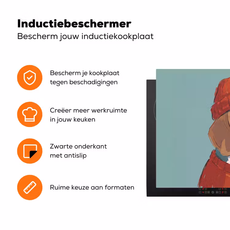 Hond - Beanie - Zonnebril - Dieren - Modern Inductie beschermer vinyl 3mm klein -zzzzzzz-td-ups