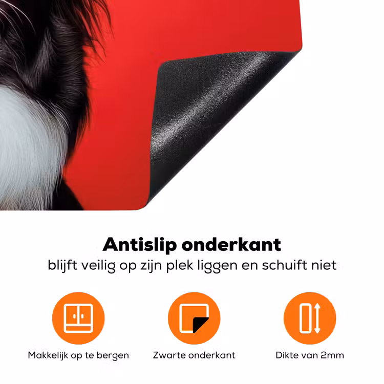 Hond - Hartjesbril - Loveyou - Rood Inductie beschermer vinyl 3mm klein -zzzzzzz-td-onderkant
