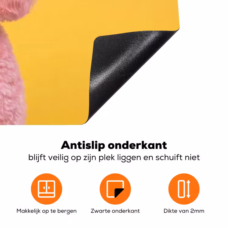 Hond - Kauwgum - Dieren - Modern - Roze Inductie beschermer vinyl 3mm klein -zzzzzzz-td-onderkant
