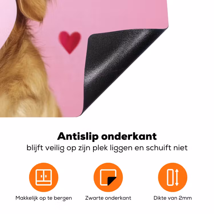 Hond - Kiss- Valentijn - Hartjes Inductie beschermer vinyl 3mm klein -zzzzzzz-td-onderkant
