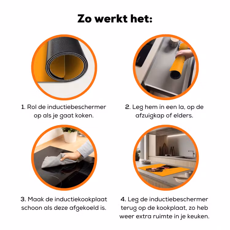 Hond - Oranje - Roos - Valentijn Inductie beschermer vinyl 3mm klein -zzzzzzz-td-werking