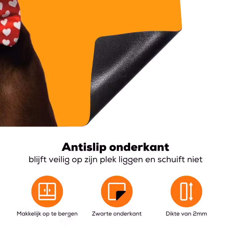 Hond - Oranje - Roos - Valentijn Inductie beschermer vinyl 3mm klein -zzzzzzz-td-onderkant