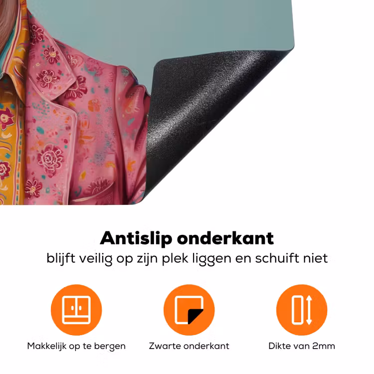 Hond - Overhemd - Bloemen - Bril Inductie beschermer vinyl 3mm klein -zzzzzzz-td-onderkant