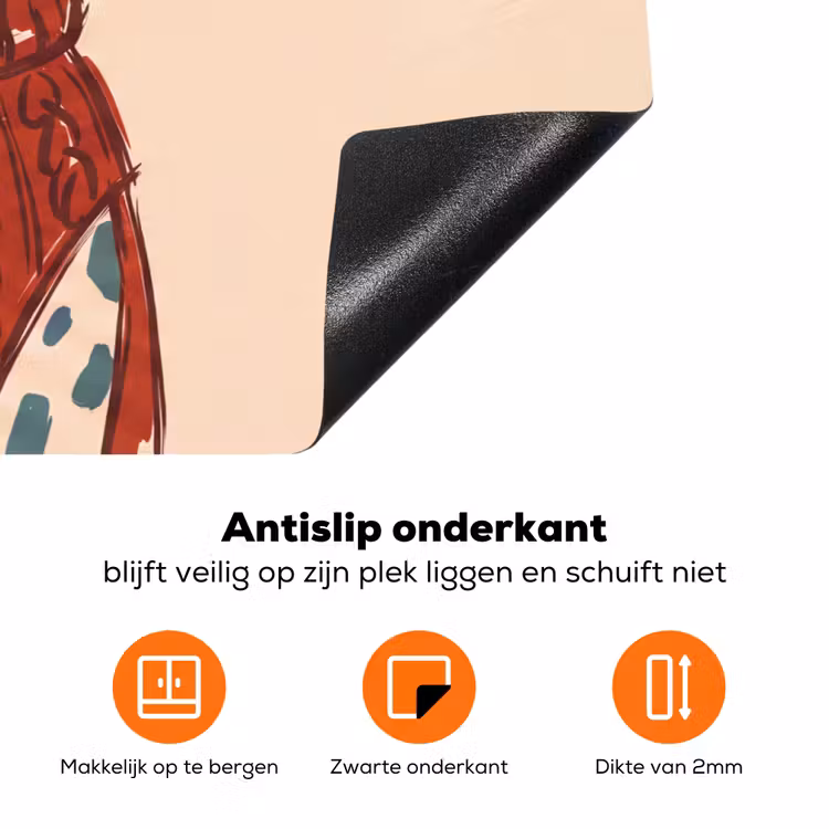 Hond - Trui - Winter - Dieren - Rood Inductie beschermer vinyl 3mm klein -zzzzzzz-td-onderkant