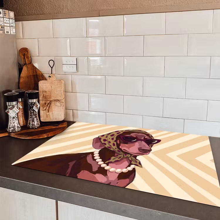 Hond - Zonnebril - Hoofddoek - Dieren - Modern Inductie beschermer vinyl 3mm klein -sfeer3