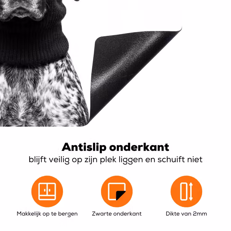 Honden - Bivakmuts - Zwart - wit Inductie beschermer vinyl 3mm klein -zzzzzzz-td-onderkant