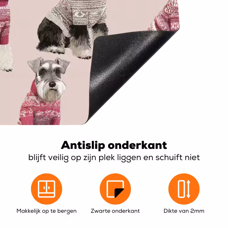 Honden - Truien - Rood Inductie beschermer vinyl 3mm klein 276 -zzzzzzz-td-onderkant