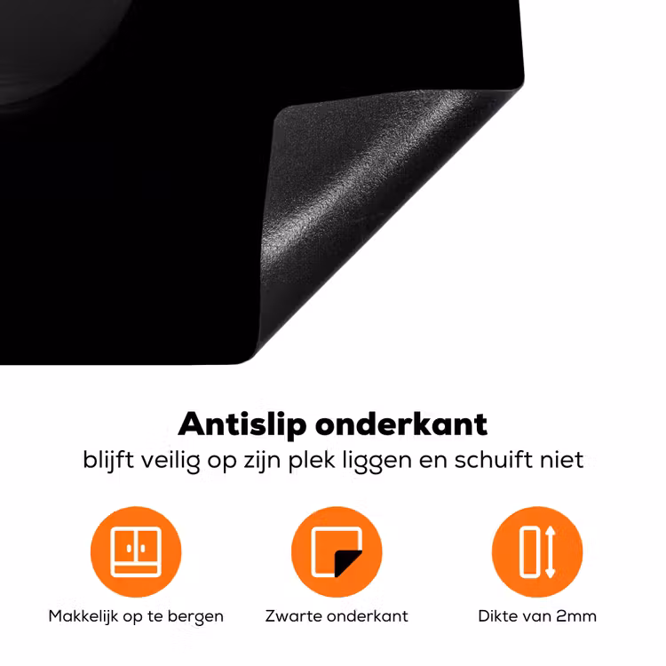 Honkbal - Wit - Vliegt Inductie beschermer vinyl 3mm klein -zzzzzzz-td-onderkant