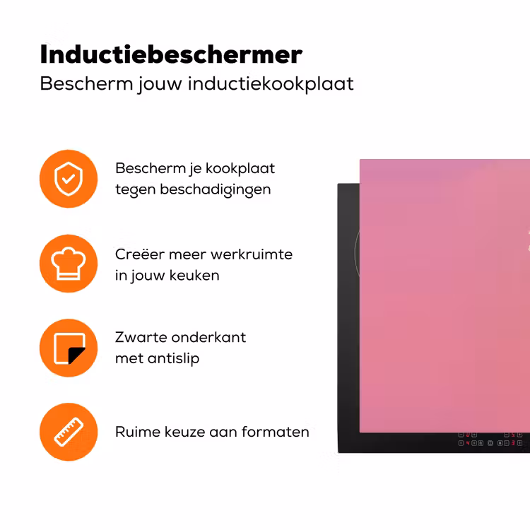 Hoorntje - Schepijs - Roze Inductie beschermer vinyl 3mm klein -zzzzzzz-td-ups