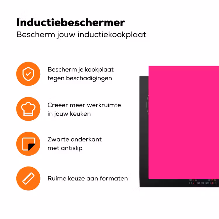 Hot - Fuchsia - Roze Inductie beschermer vinyl 3mm klein 276 -zzzzzzz-td-ups
