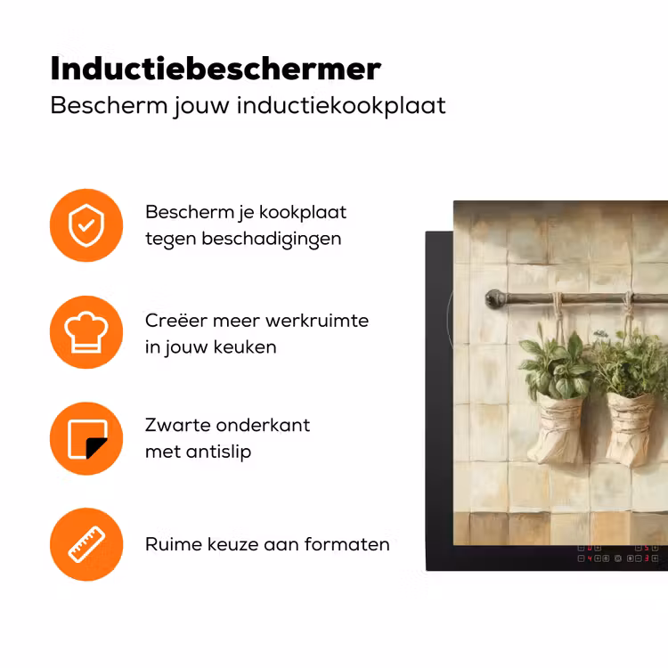 Hout - Keukengerei - Stilleven - Tegels Inductie beschermer vinyl 3mm klein -zzzzzzz-td-ups
