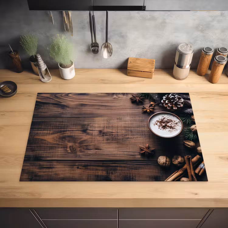 Hout - Landelijk - Warm - Natuur Inductie beschermer vinyl 3mm klein -sfeer5