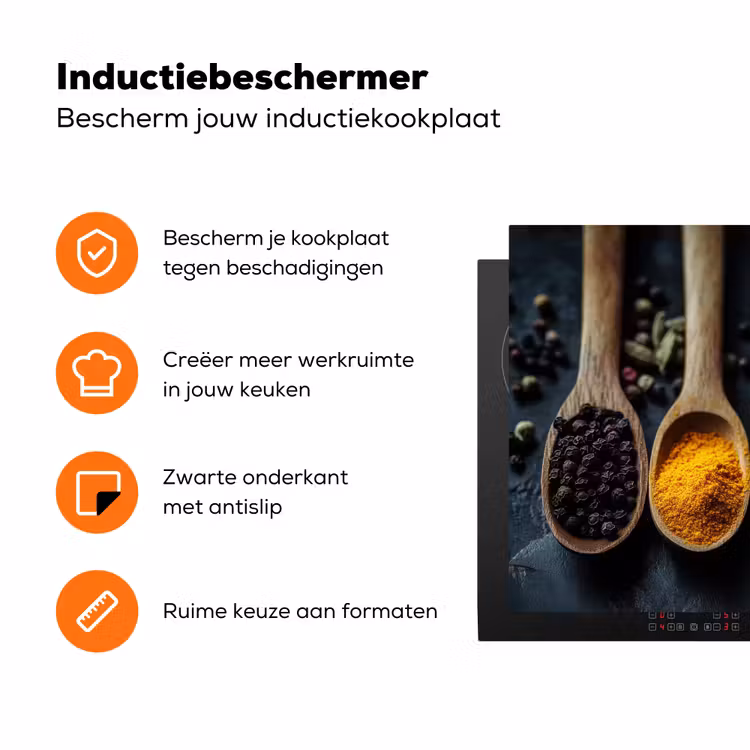 Houten - Lepels - Specerijen - Kruiden Inductie beschermer vinyl 3mm klein -zzzzzzz-td-ups