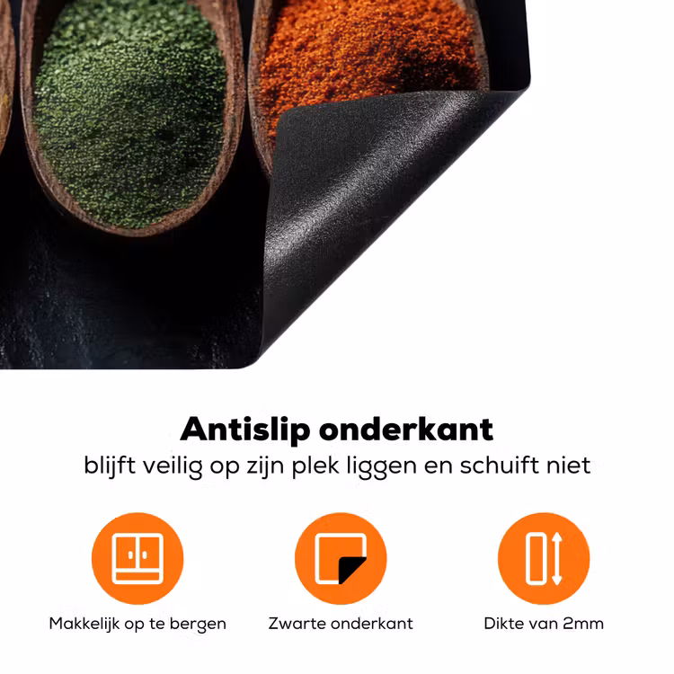 Houten - Lepels - Specerijen - Kruiden Inductie beschermer vinyl 3mm klein -zzzzzzz-td-onderkant