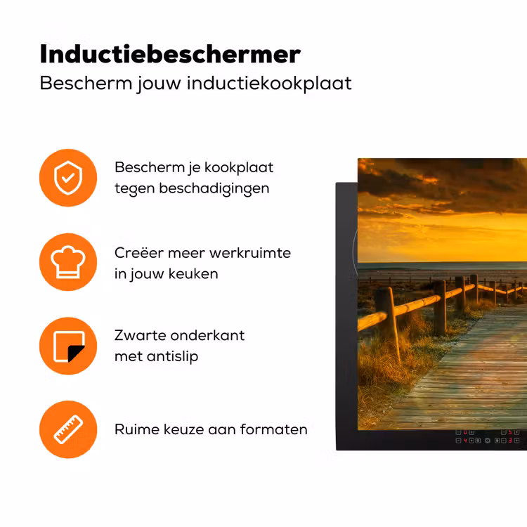 Houten Pad naar de Zonsondergang Inductie beschermer vinyl 3mm klein -zzzzzzz-td-ups
