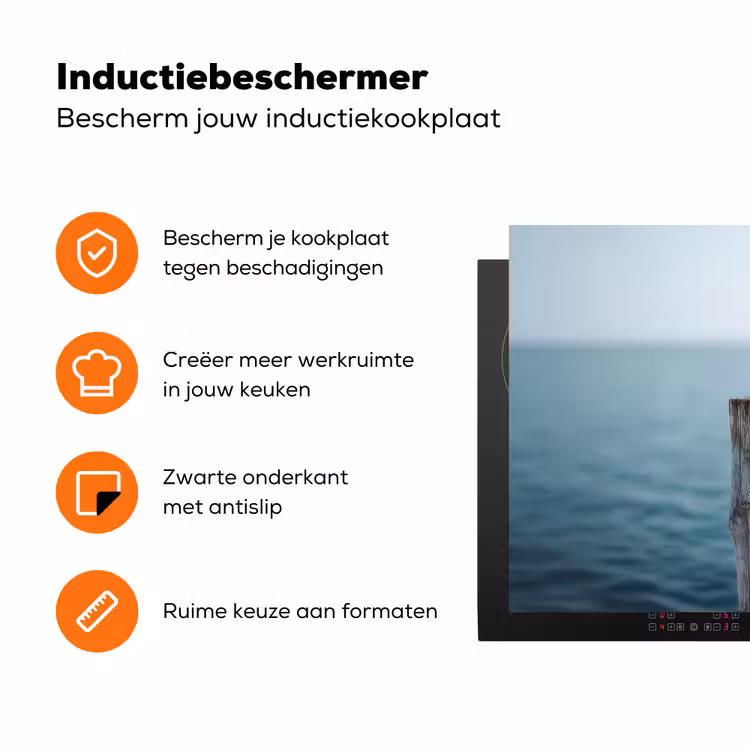 Houten steiger - Helderblauwe lucht Inductie beschermer vinyl 3mm klein -zzzzzzz-td-ups