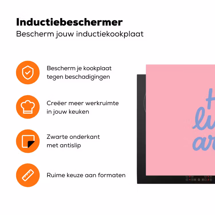 How lucky are we - Klavervier - Roze - Blauw Inductie beschermer vinyl 3mm klein -zzzzzzz-td-ups