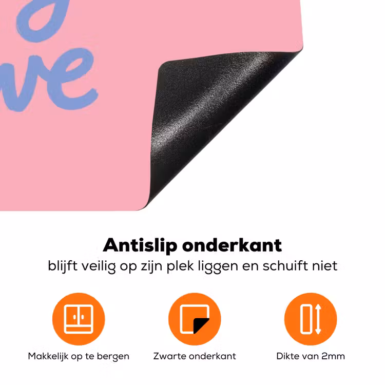 How lucky are we - Klavervier - Roze - Blauw Inductie beschermer vinyl 3mm klein -zzzzzzz-td-onderkant