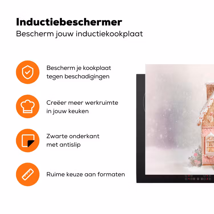 Huisje - Suiker - Pastel Inductie beschermer vinyl 3mm klein -zzzzzzz-td-ups