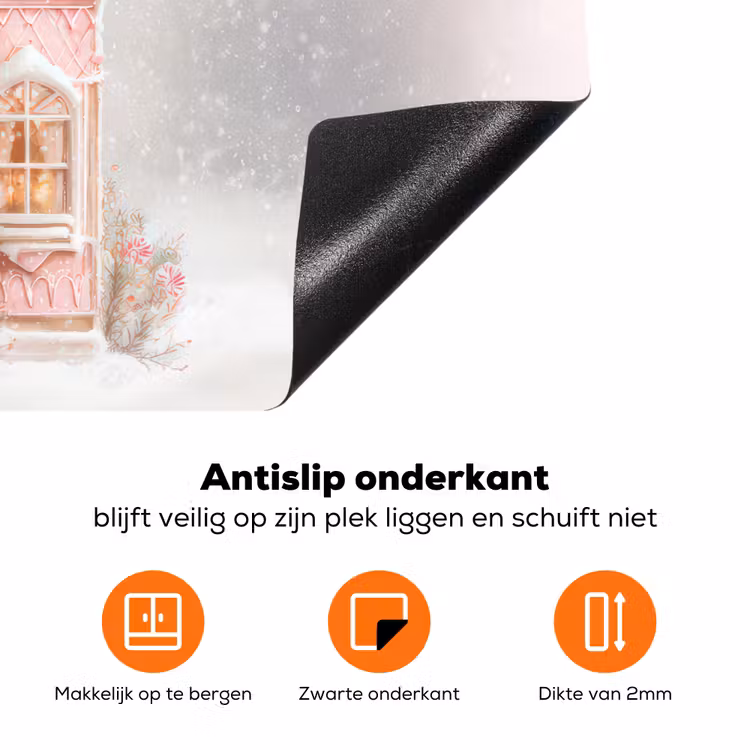 Huisje - Suiker - Pastel Inductie beschermer vinyl 3mm klein -zzzzzzz-td-onderkant