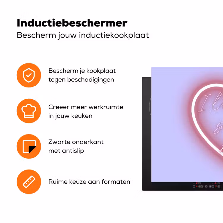 I liked it so it's mine - Neon hart - Paars Inductie beschermer vinyl 3mm klein -zzzzzzz-td-ups