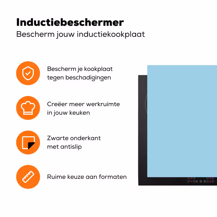 Ice - Blue - Blauw Inductie beschermer vinyl 3mm klein 276 -zzzzzzz-td-ups