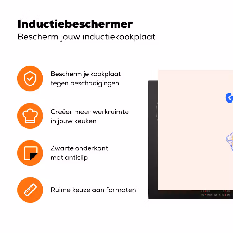 IJs - Citroen - Illustratie - Geel - Dessert Inductie beschermer vinyl 3mm klein -zzzzzzz-td-ups