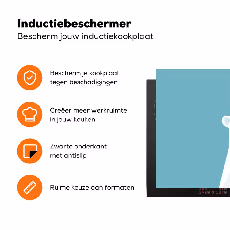 Ijsbeer - Lichtblauw - Minimalistisch Inductie beschermer vinyl 3mm klein -zzzzzzz-td-ups