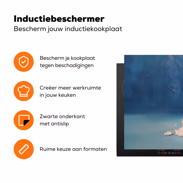 Ijshoorn - Bolletjes - Smelt - Roze Inductie beschermer vinyl 3mm klein -zzzzzzz-td-ups