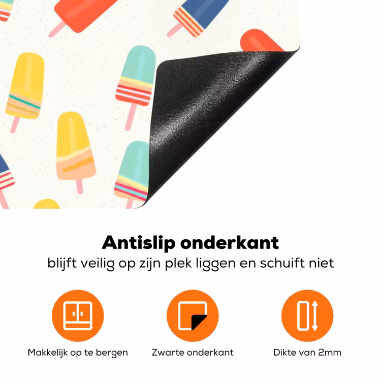 IJsjes - Speels - Kleurrijk Inductie beschermer vinyl 3mm klein 276 -zzzzzzz-td-onderkant
