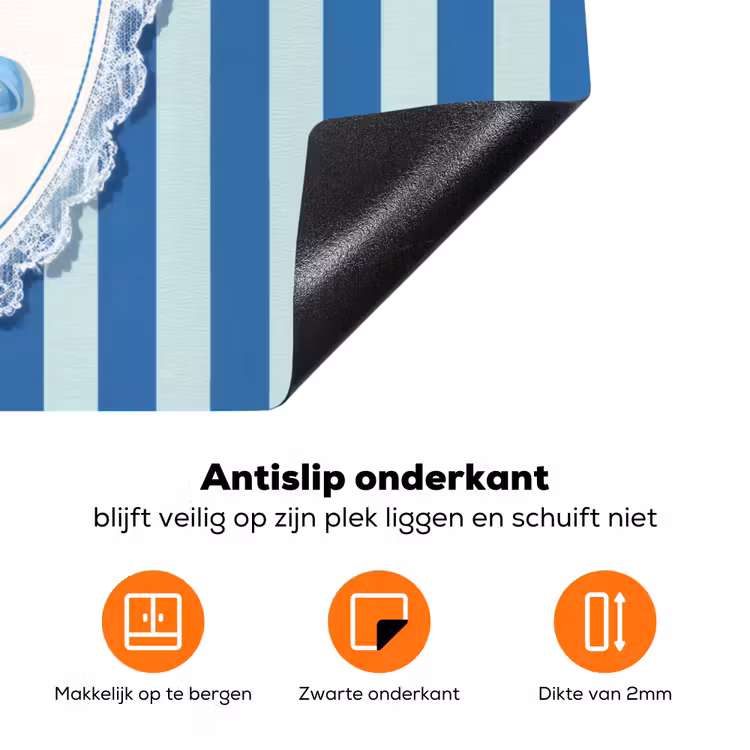 Illustratie - Bessen - Blauw - Strepen Inductie beschermer vinyl 3mm klein -zzzzzzz-td-onderkant