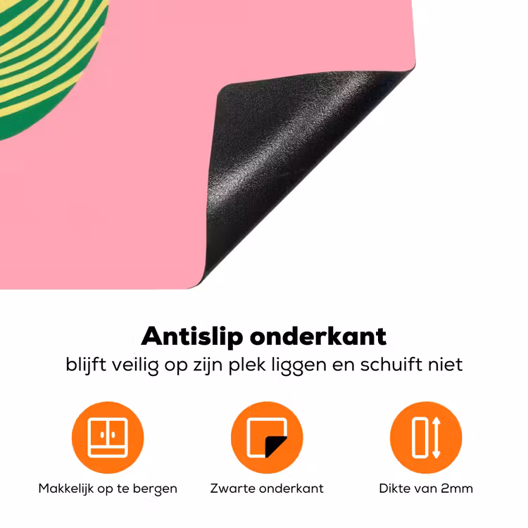 Illustratie - Blad - Minimalistisch - Groen Inductie beschermer vinyl 3mm klein -zzzzzzz-td-onderkant