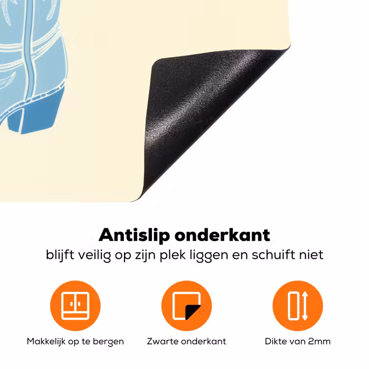 Illustratie - Cowboylaarzen - Patroon Inductie beschermer vinyl 3mm klein -zzzzzzz-td-onderkant