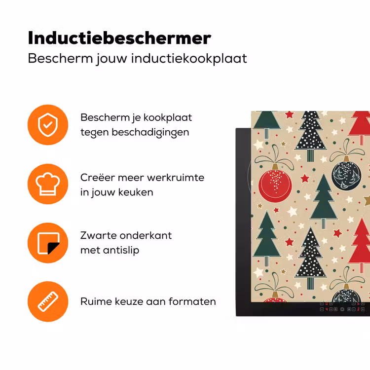 Illustratie - Kerst - Sterren Inductie beschermer vinyl 3mm klein 276 -zzzzzzz-td-ups